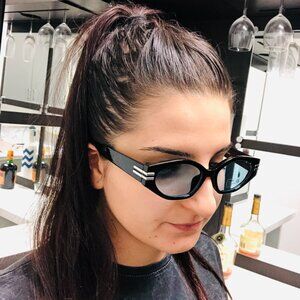 Women Sunglasses Fashion Blue Flat‎ Lens Square Model Classic Retro Small Fancy